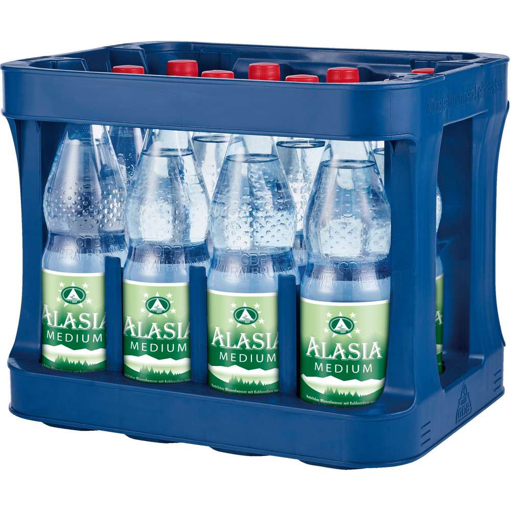Produktabbildung Alasia Mineralwasser, Medium (12x 1,000 Liter)