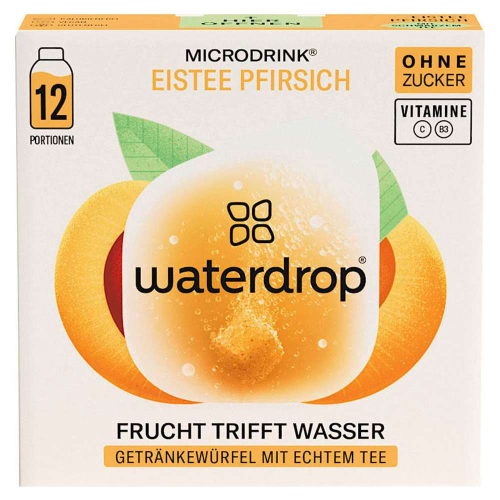 Produktabbildung Waterdrop Microdrink, Getränkewürfel Eistee, Pfirsich
