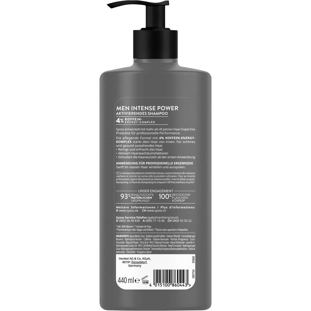 Produktabbildung Syoss Shampoo Men, Intense Power