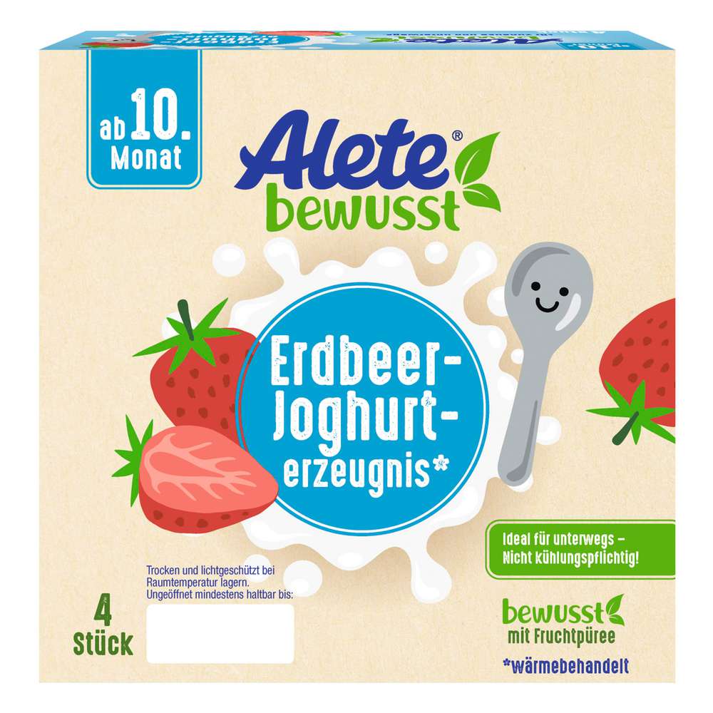 Produktabbildung Alete Joghurt und Erdbeere bewusst