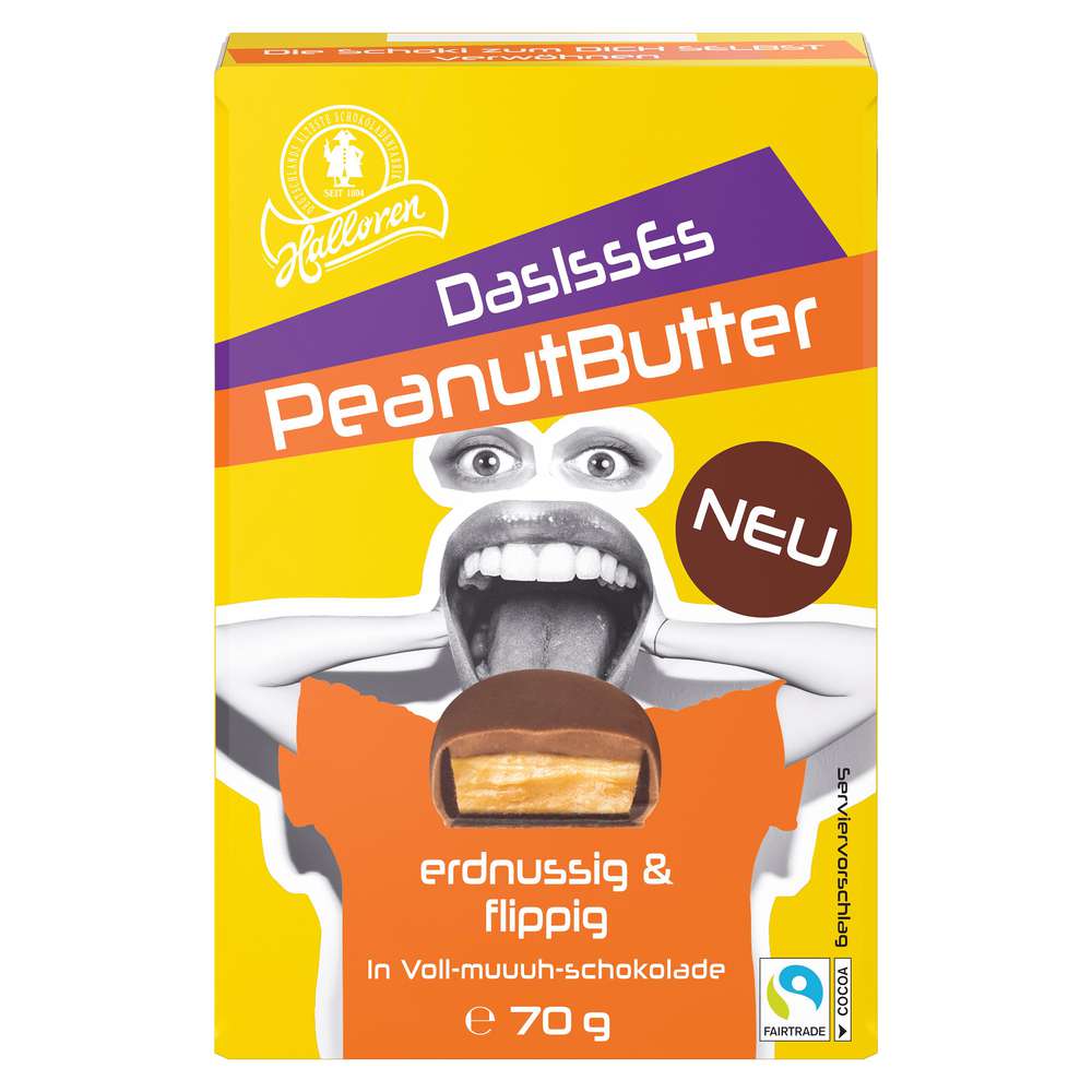 Produktabbildung Halloren DasIssEs Schokolade mit Peanut-Butter-Füllung