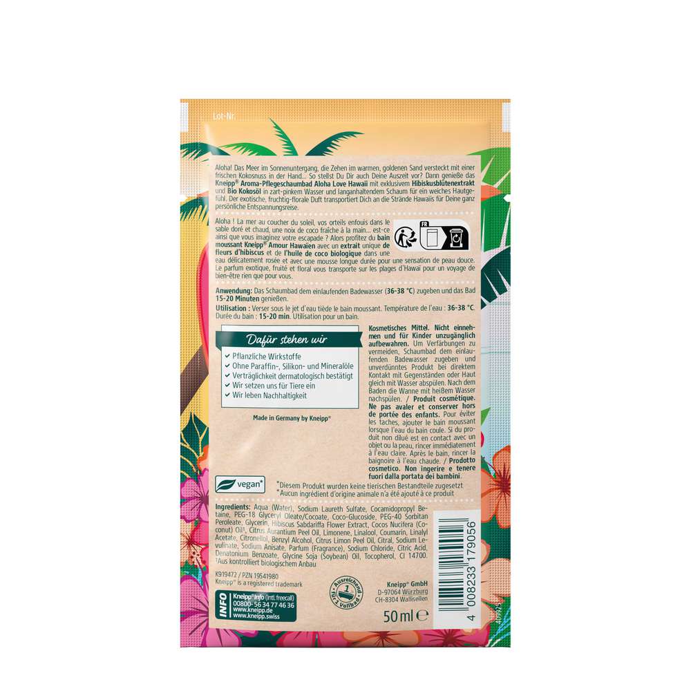 Produktabbildung Kneipp Aroma Pflegeschaumbad Aloha Love Hawaii