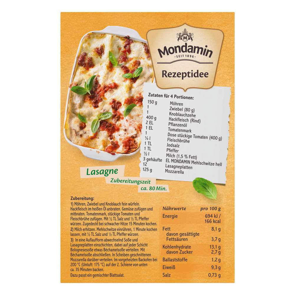 Produktabbildung Mondamin Mehlschwitze für helle Saucen