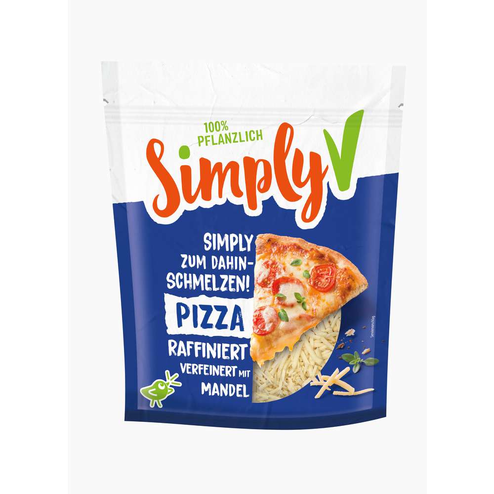 Produktabbildung Simply V Käseersatz Pizza vegan, gerieben