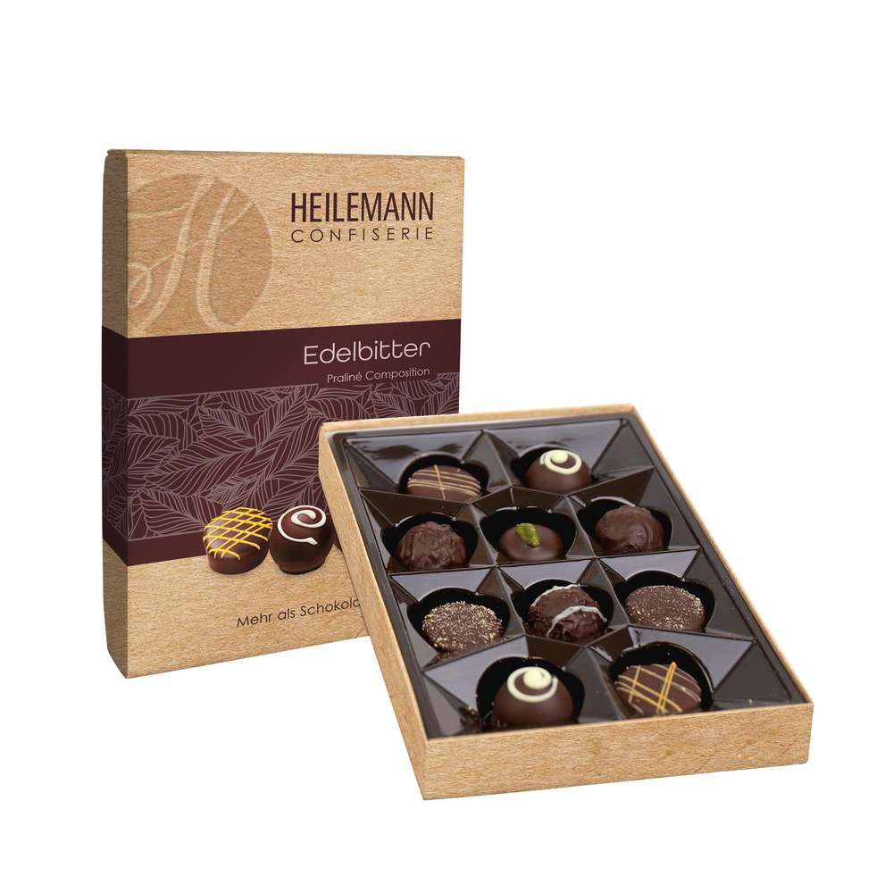 Produktabbildung Heilemann Confiserie Praliné Composition Edelbitter