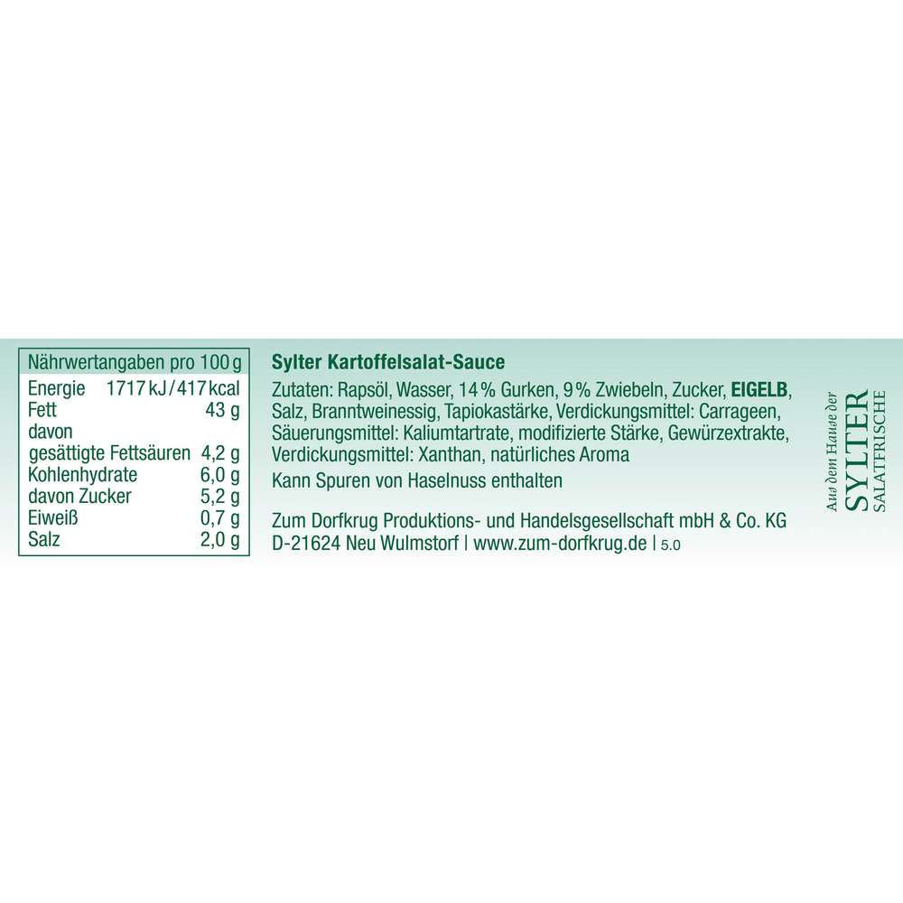 Produktabbildung Zum Dorfkrug Sylter Kartoffelsalat-Sauce