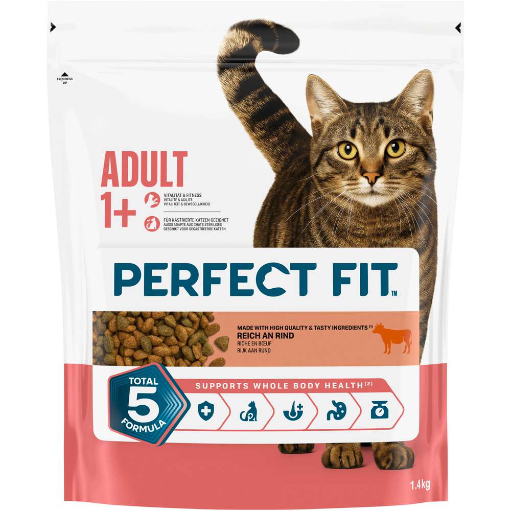 Produktabbildung Perfect Fit Katzen-Trockenfutter, Active, Rind