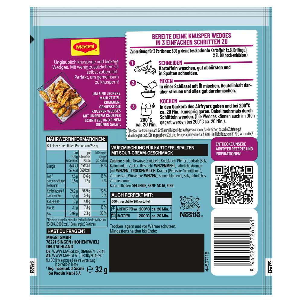 Produktabbildung Maggi Fix-Würzmischung Airfryer, Wedges
