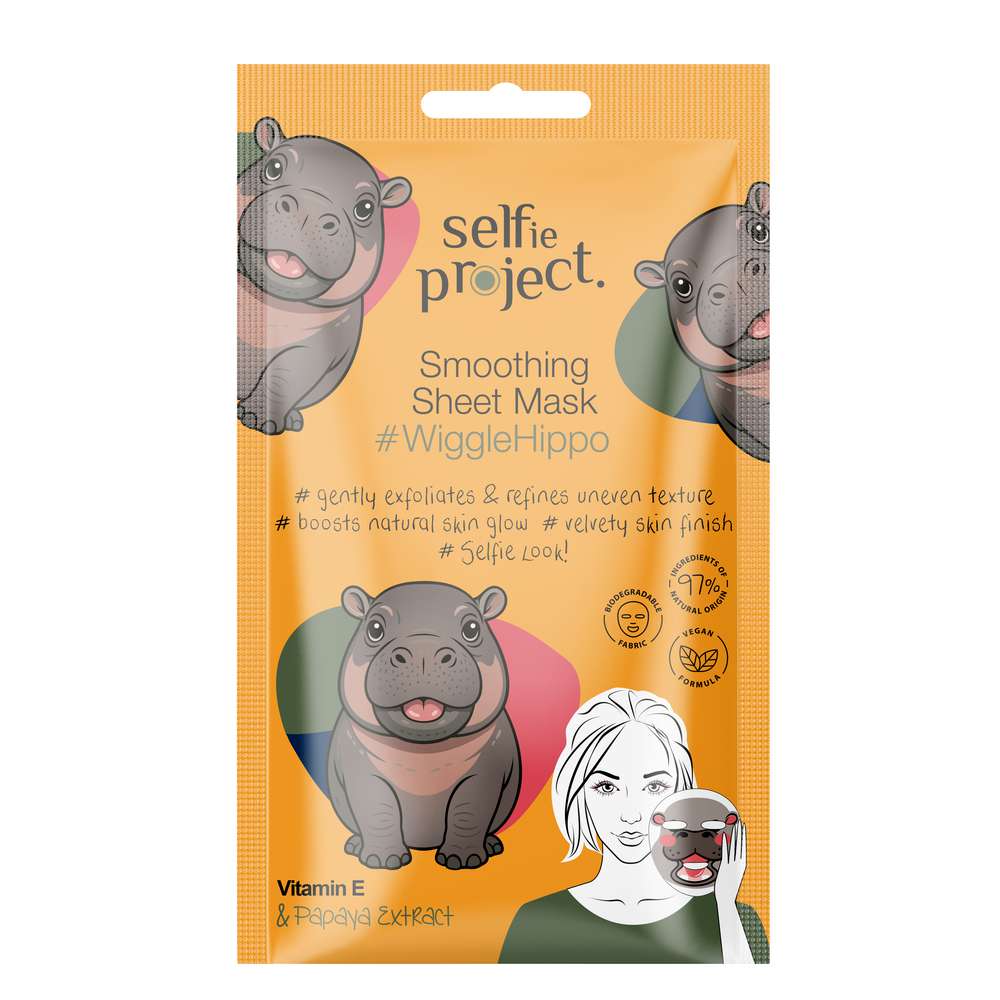 Produktabbildung Selfie Project Tuchmaske, Wiggle Hippo