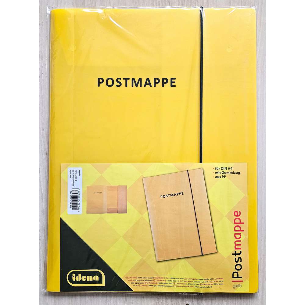 Produktabbildung Idena Postmappe A4, PP mit Gummizug, gelb