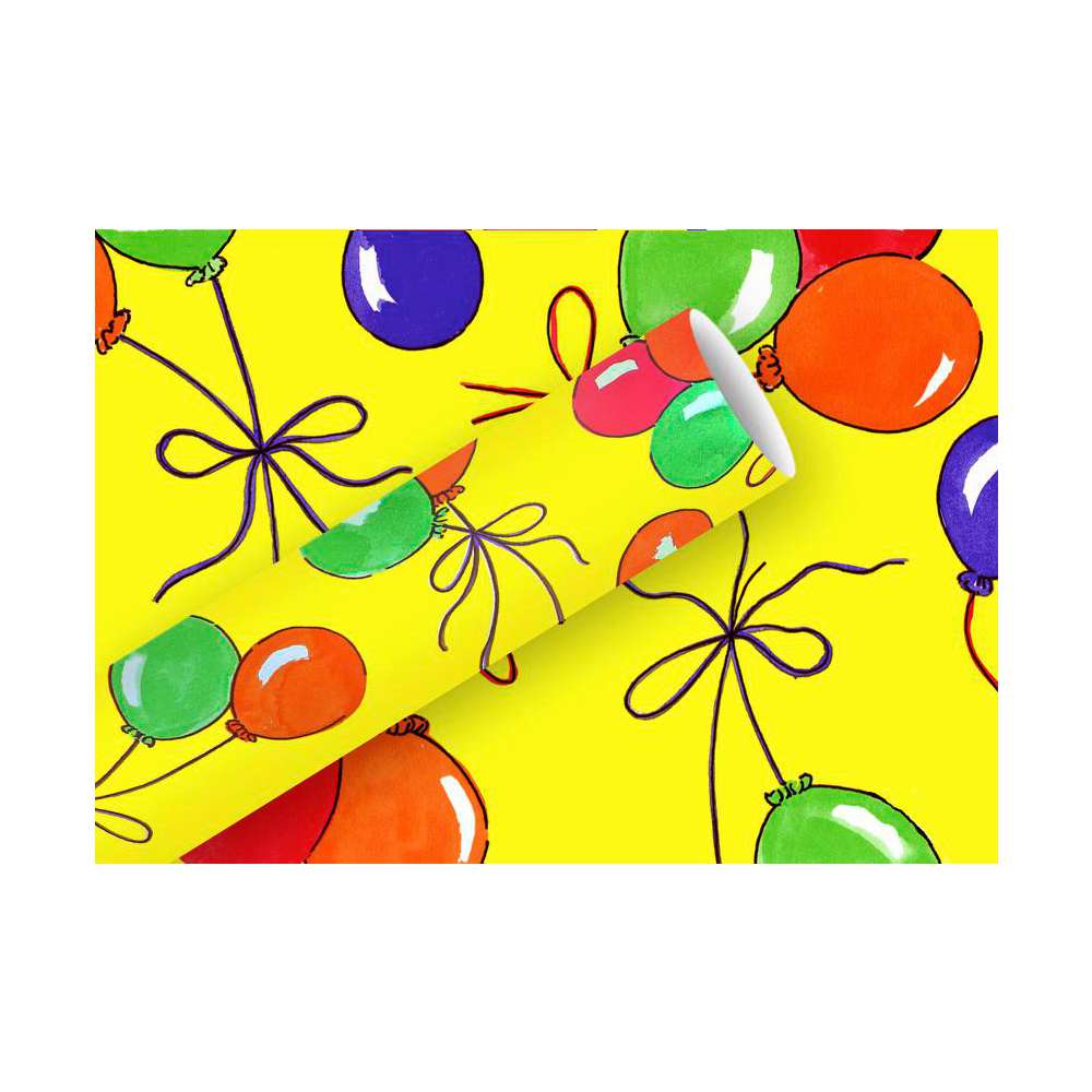 Produktabbildung Braun+Company Geschenkpapier 2mx70cm Luftballons gelb