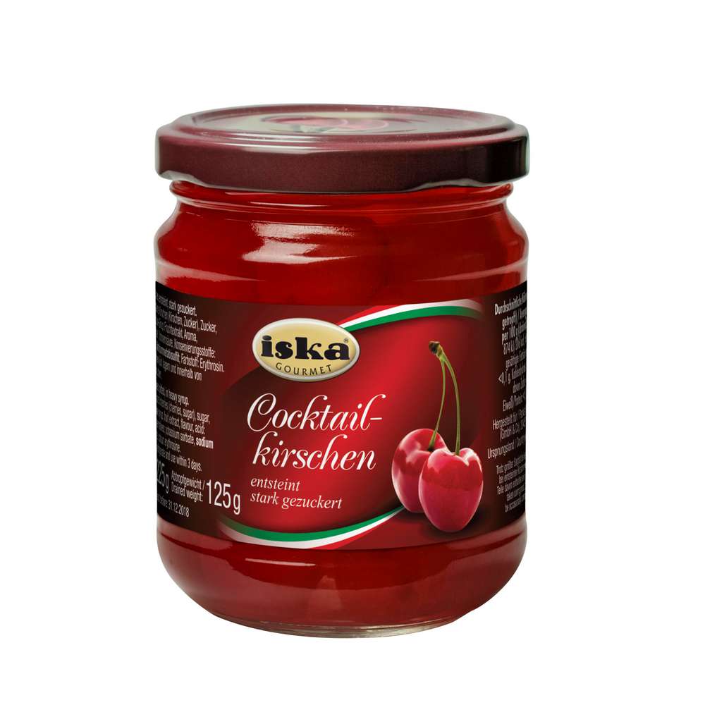 Produktabbildung Iska Cocktailkirschen stark gezuckert