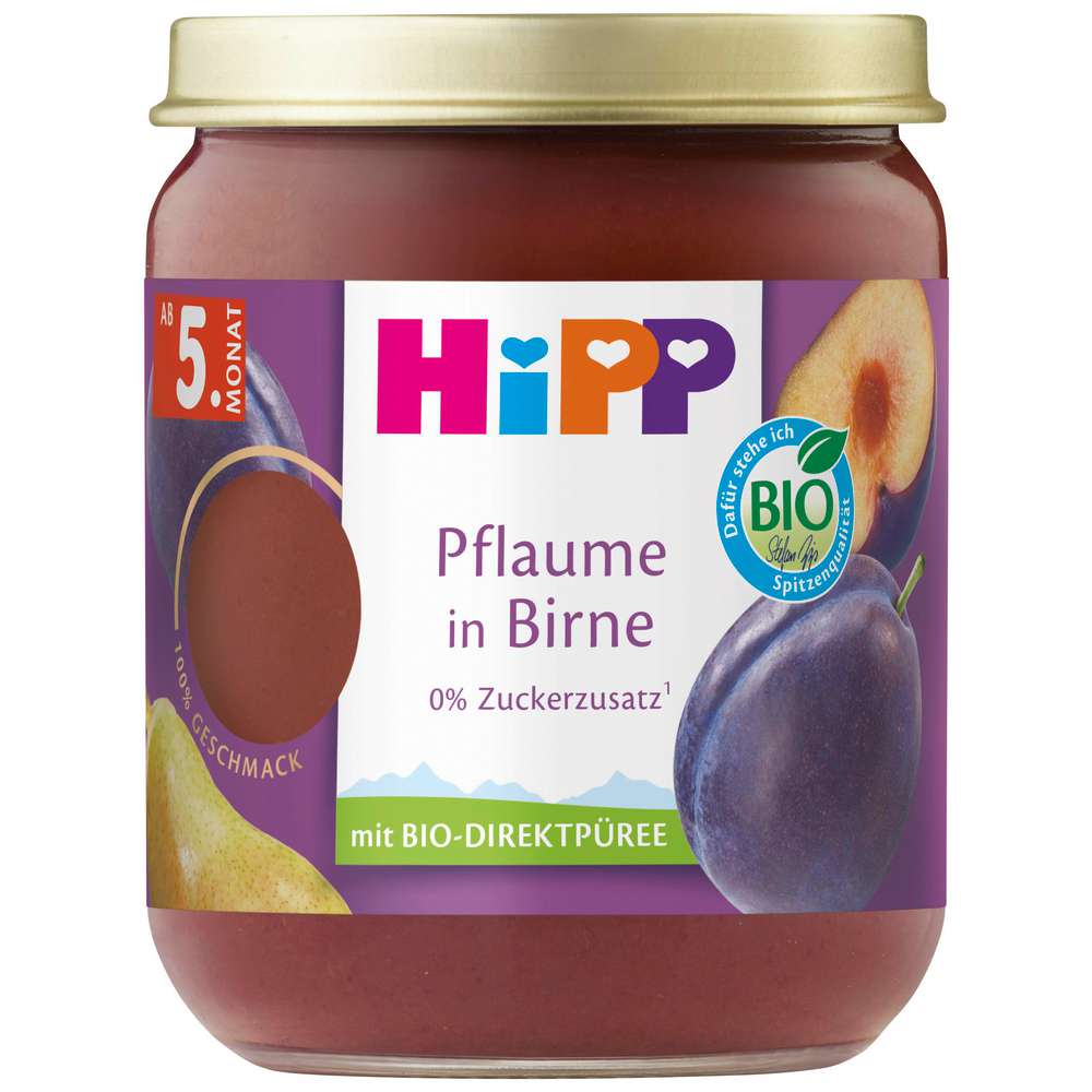Produktabbildung Hipp Babynahrung Früchtebrei, Pflaume in Birne