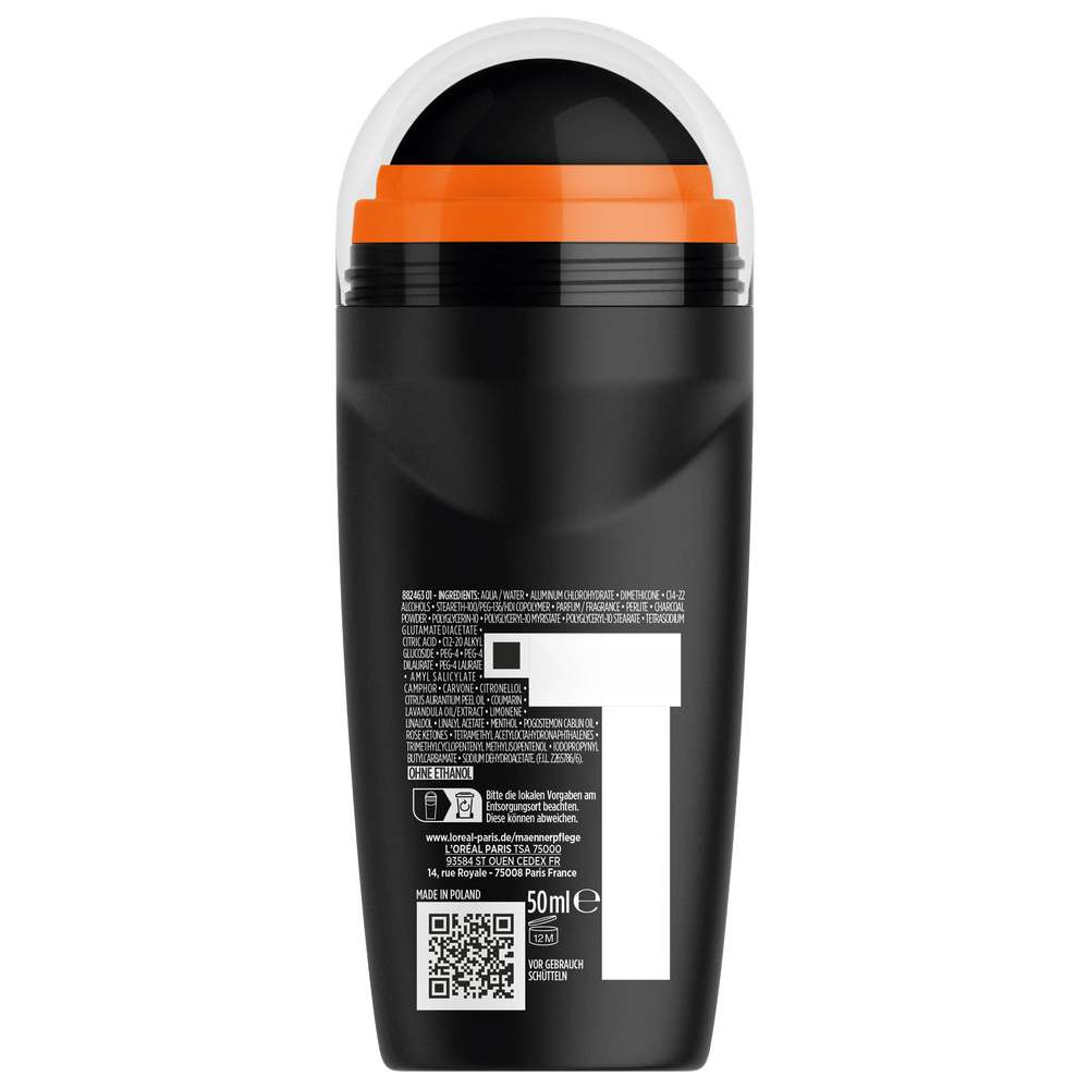 Produktabbildung L'Oréal Paris Men Expert Deo Roll on, Carbon Ice