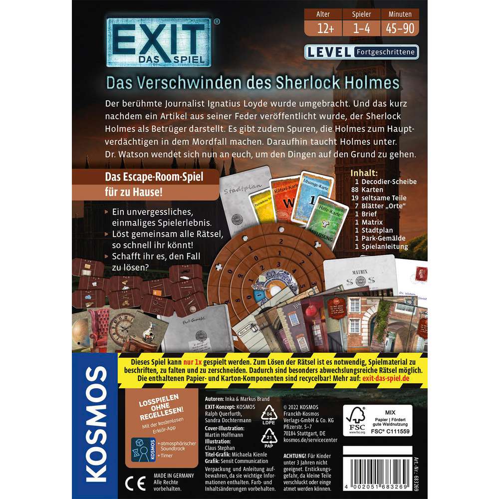 Produktabbildung Kosmos Exit - Das Verschwinden des Sherlock Holmes