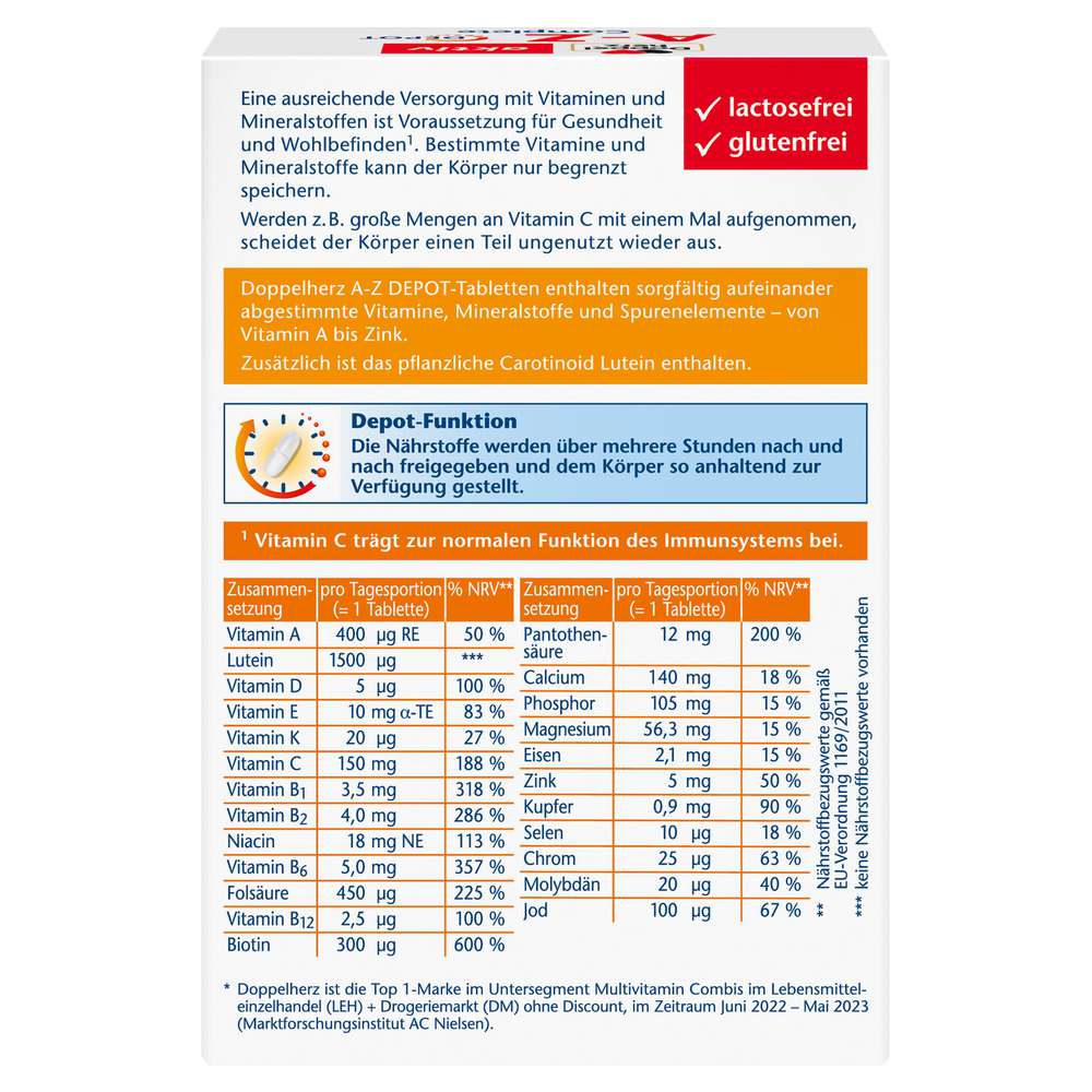 Produktabbildung Doppelherz Langzeit Vitamine A-Z Complete Tabletten