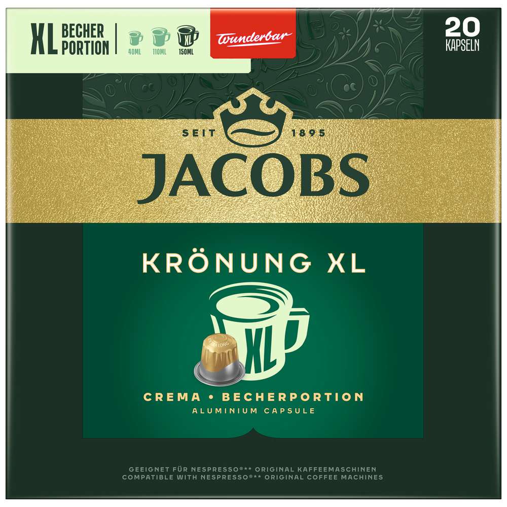 Produktabbildung Jacobs Krönung Kaffee Kapseln Crema XL