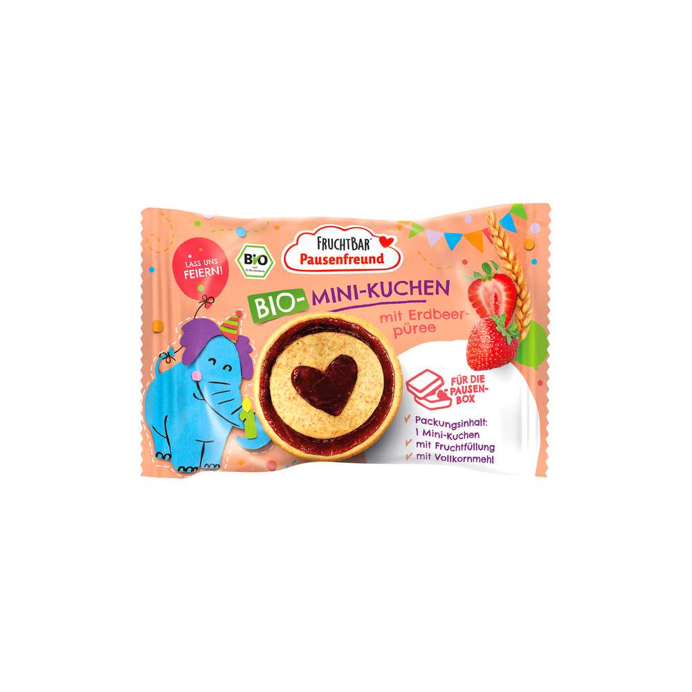 Produktabbildung Fruchtbar Bio Mini-Kuchen, mit Erdbeerpüree