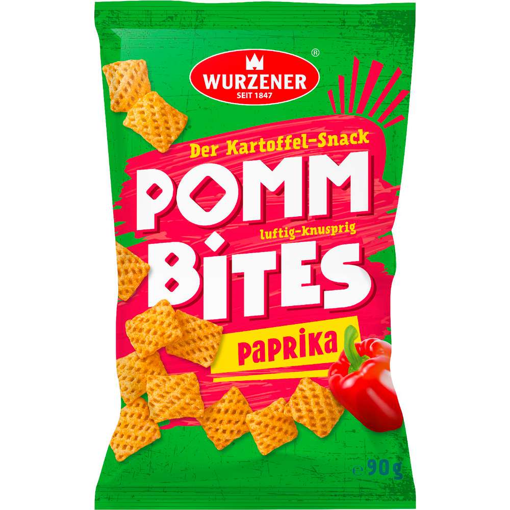 Produktabbildung Wurzener Kartoffelsnack Pomm Bites Paprika