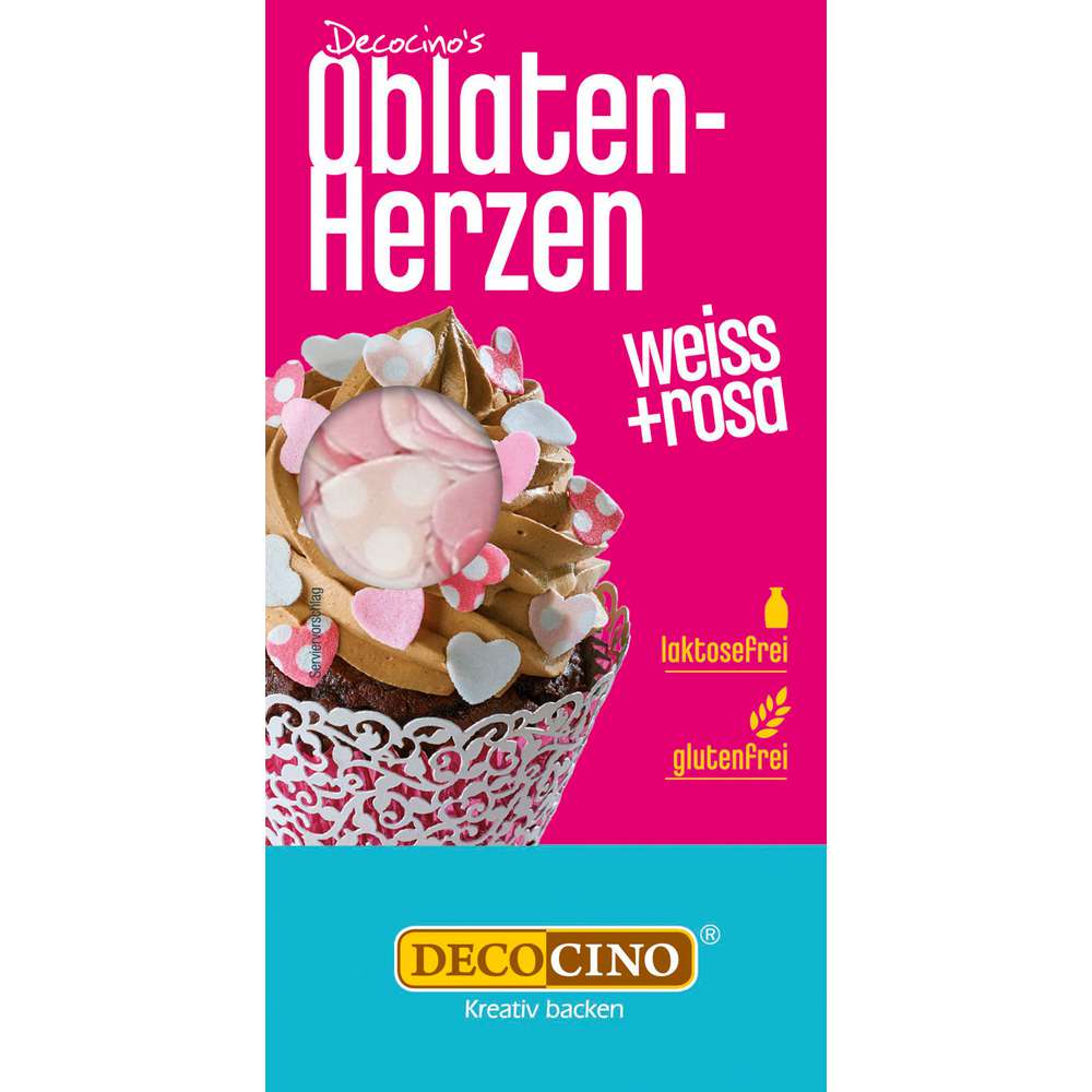 Produktabbildung Decocino Kuchen Deko Shredder Herzen, rosa