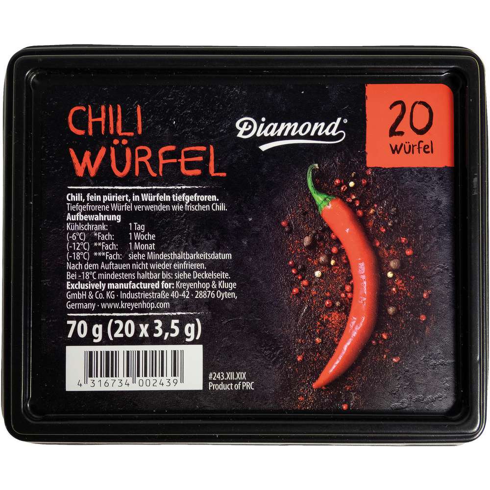 Produktabbildung Diamond Chili-Püree-Würfel, tiefgekühlt