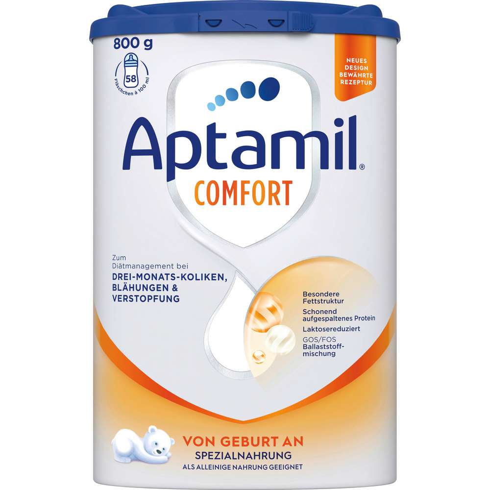 Produktabbildung Aptamil Spezialnahrung Comfort, zum Diätenmanagement bei Drei-Monats-Koliken, Blähungen & Verstopfung