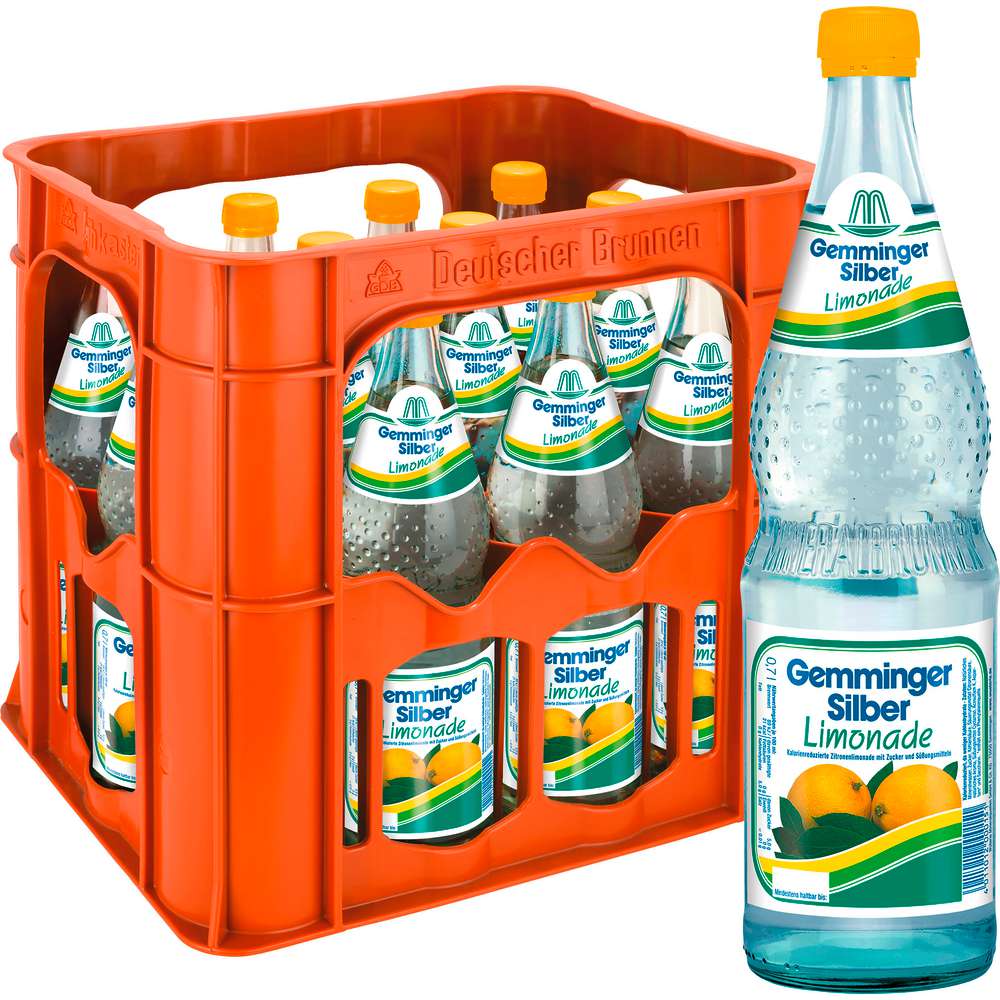 Produktabbildung Gemminger Silber, Zitronen Limonade (12x 0,700 Liter)