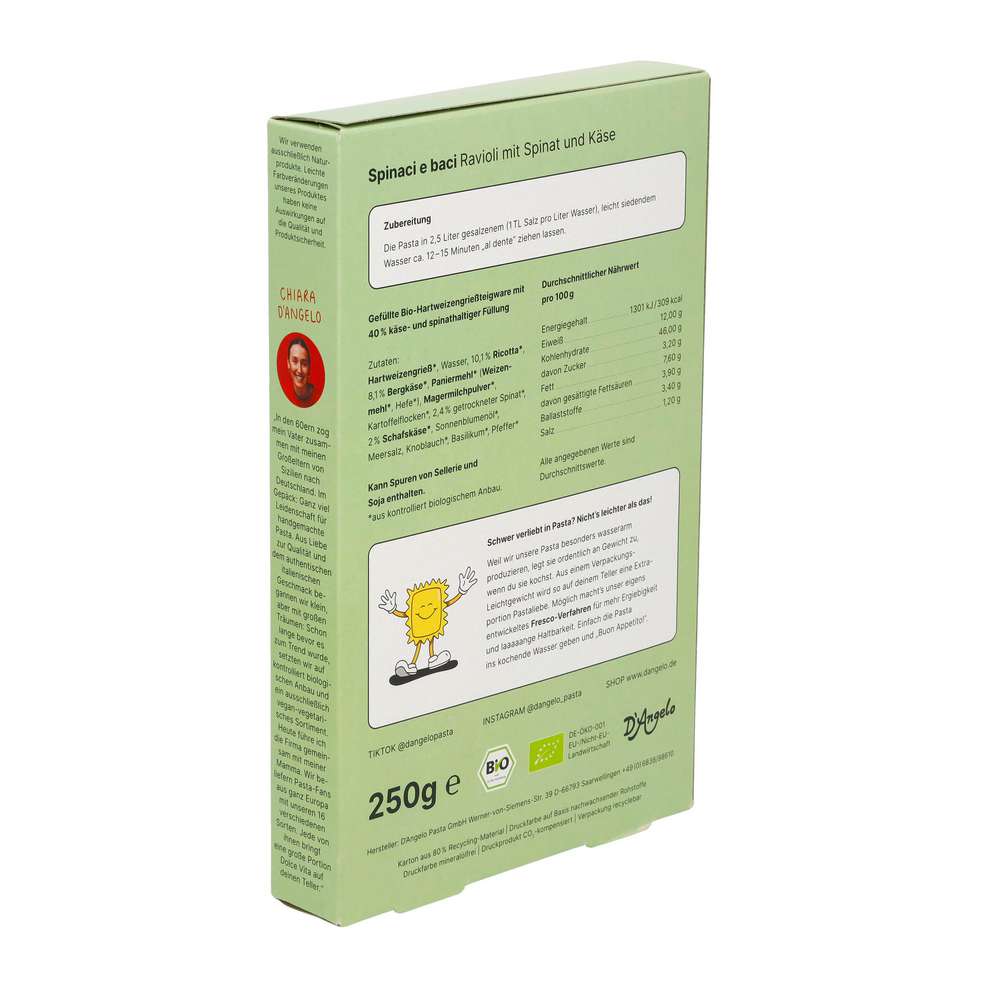 Produktabbildung D'Angelo Tortellini, Käse-Spinat