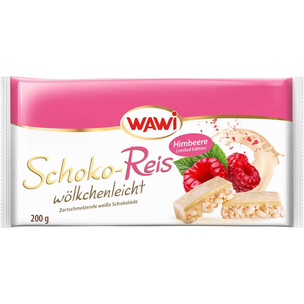 Produktabbildung Wawi Schoko-Reis, Weiß-Himbeere