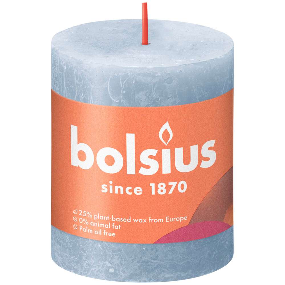 Produktabbildung Bolsius Rustik Kerze 80x68mm, himmelblau