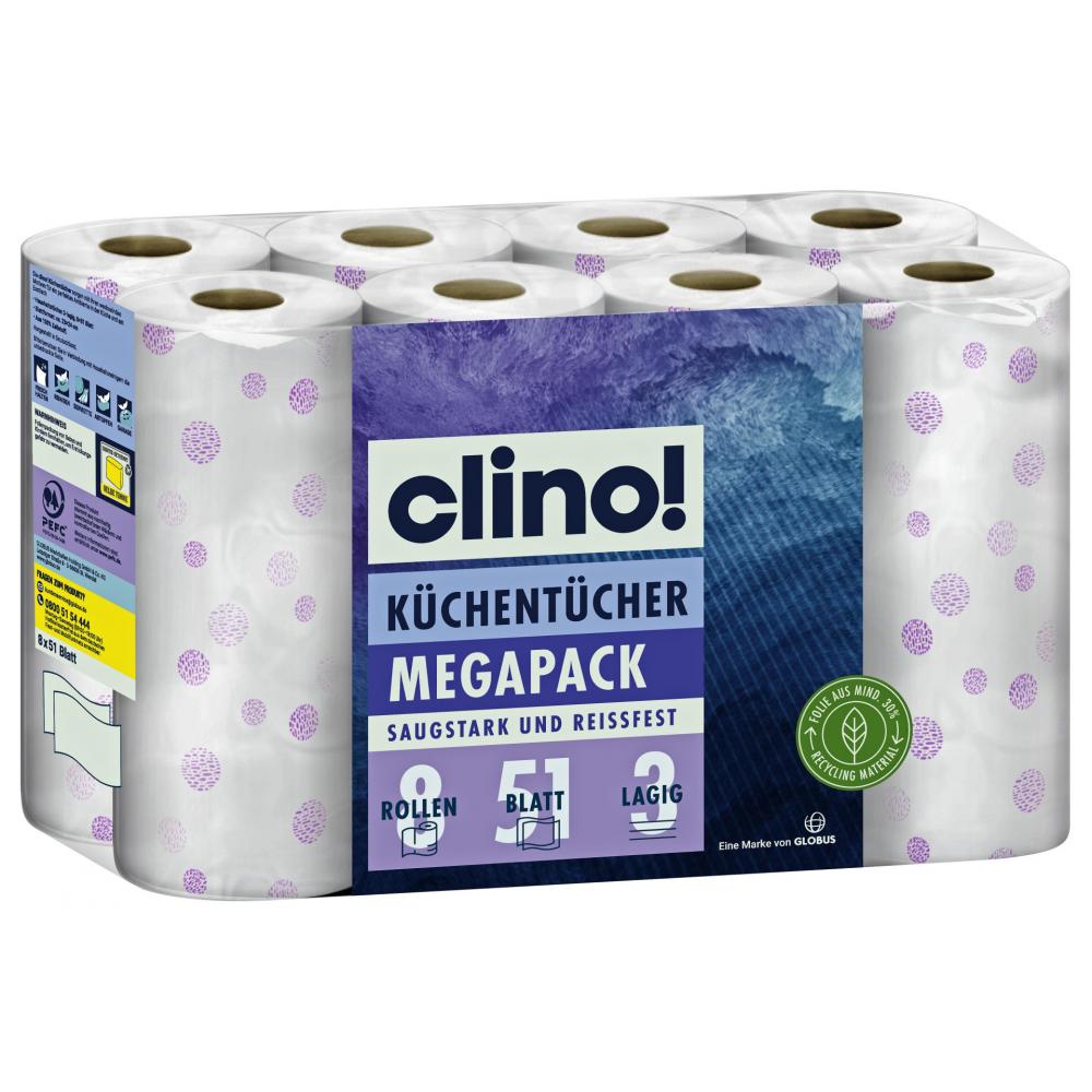 Produktabbildung keine Marke clino! Küchentücher Megapack, 8 x 51 Blatt