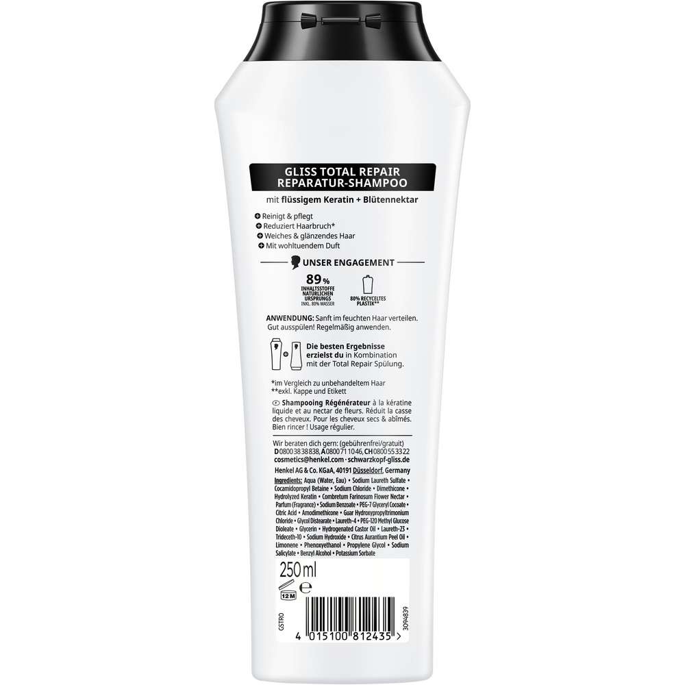 Produktabbildung Schwarzkopf Gliss Kur Haarshampoo, Total Repair