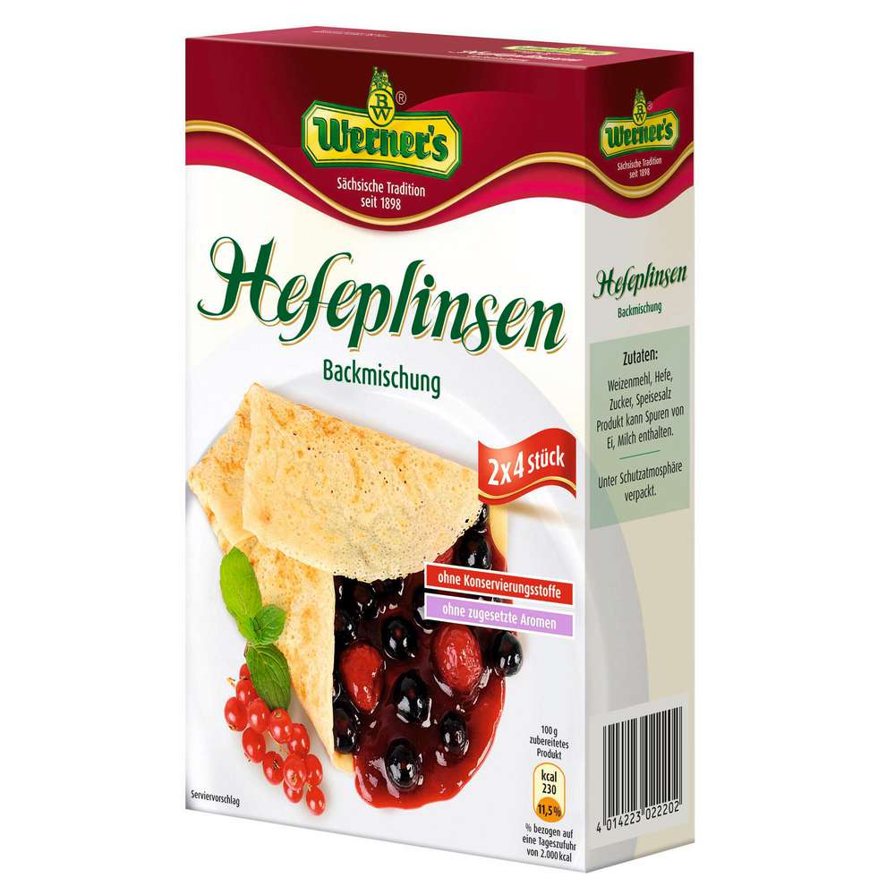 Produktabbildung Werner's Backmischung, Hefeplinsen