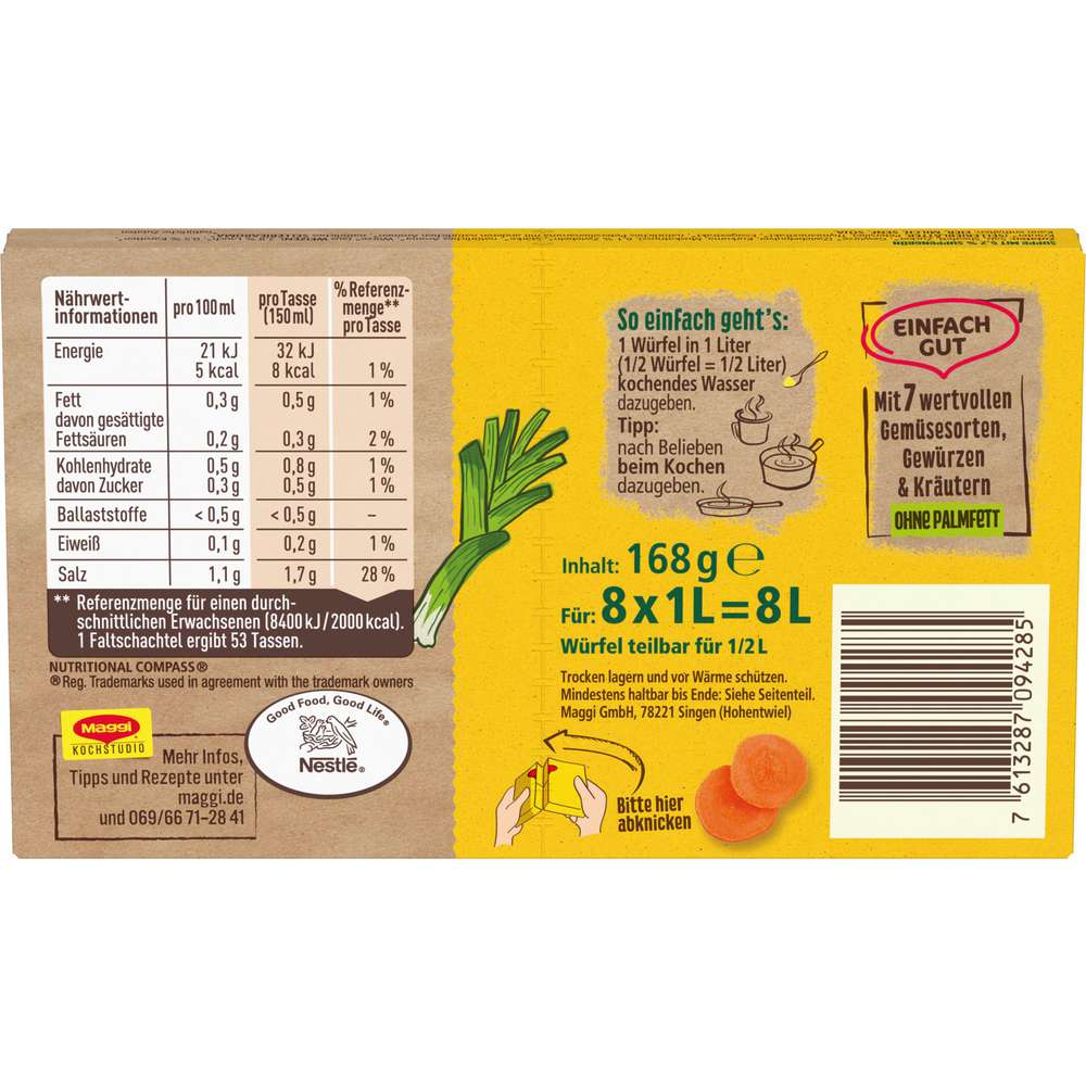 Produktabbildung Maggi Klare Suppe mit Suppengrün, 100 % natürliche Zutaten