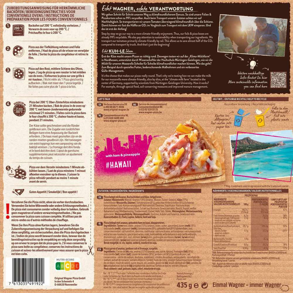 Produktabbildung Wagner Big City Pizza Hawaii, tiefgekühlt