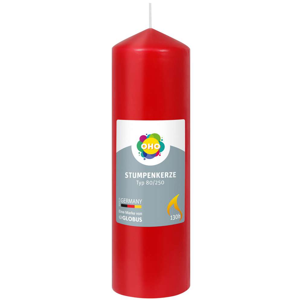 Produktabbildung OHO Stumpenkerze 80/250, tangorot
