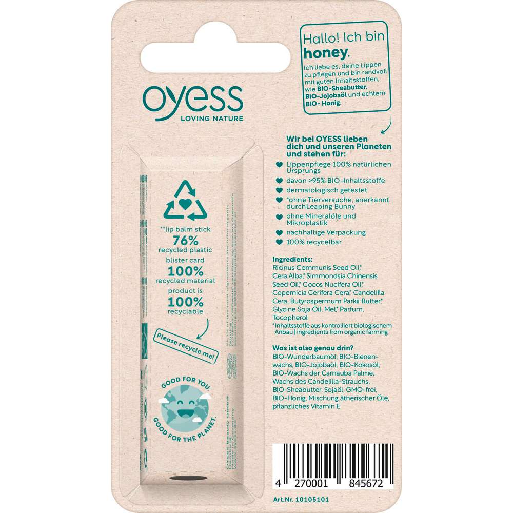 Produktabbildung Oyess Bio Lippenbalsam, Honey
