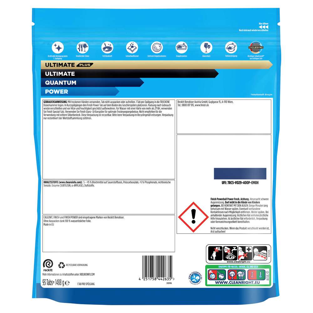 Produktabbildung Finish Spülmaschinen-Tabs Powerball Power Fresh