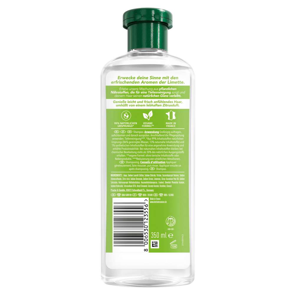 Produktabbildung Herbal Essences Shampoo Tiefenreinigung & Glanz, Limettenduft