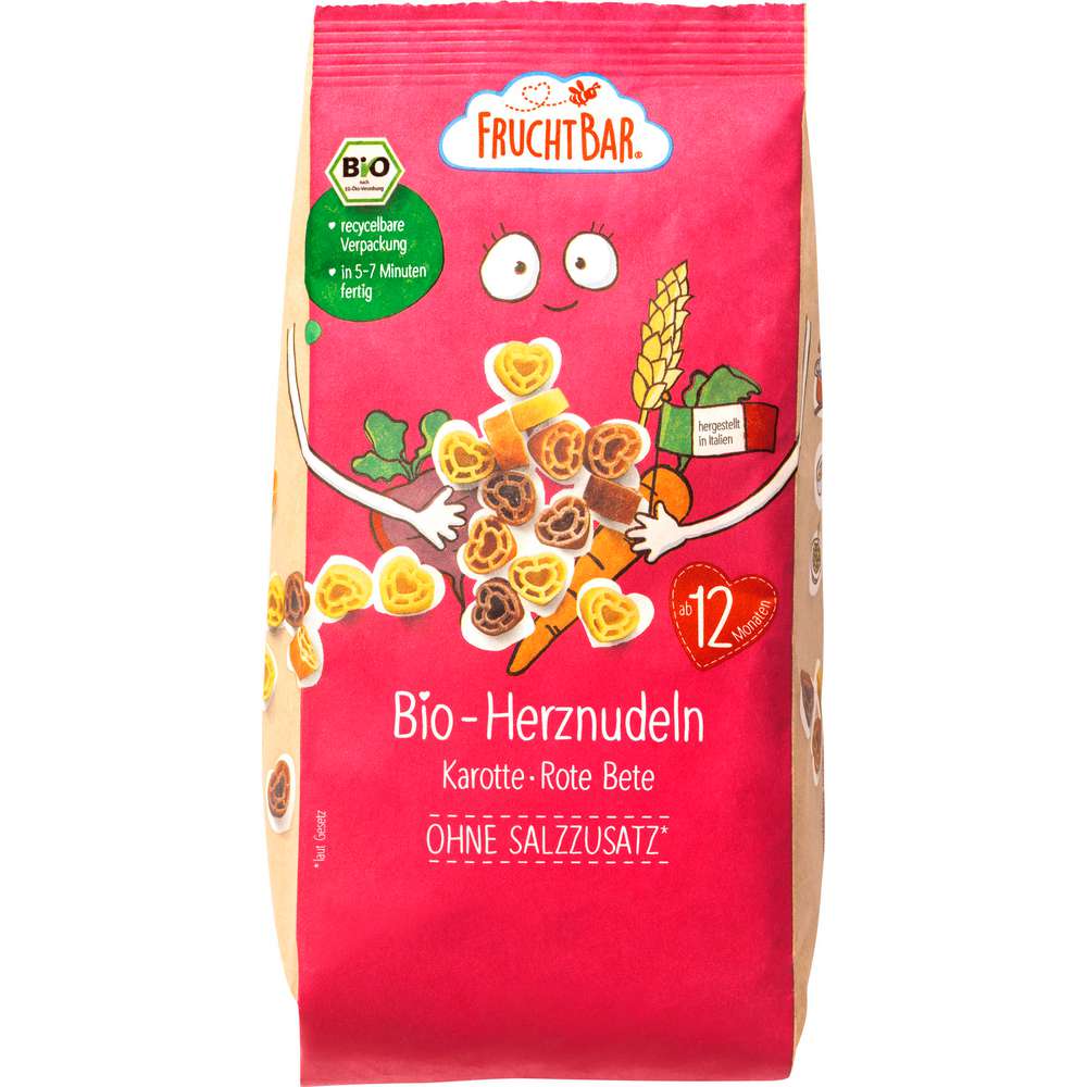 Produktabbildung Fruchtbar Bio-Herznudeln, Karotte/Rote Bete