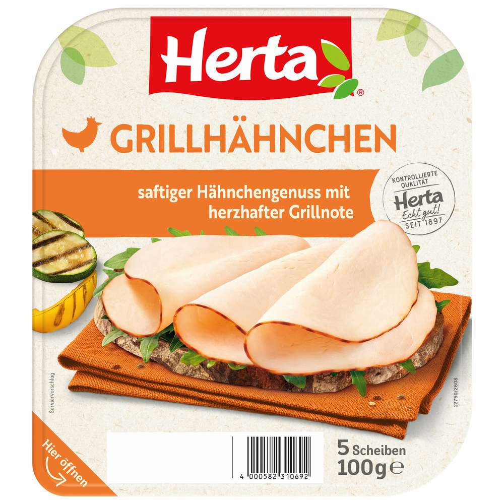 Produktabbildung Herta Grillhähnchen, 5 Scheiben