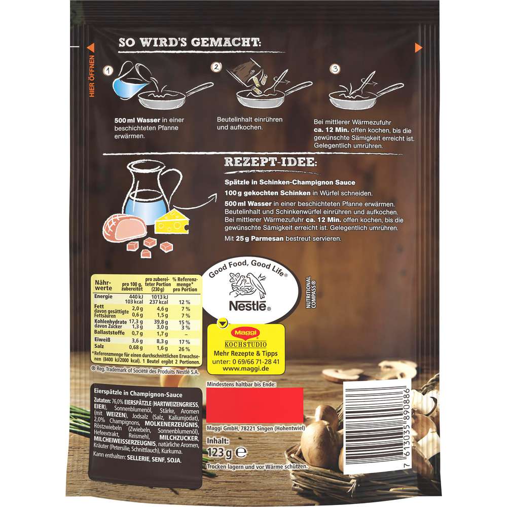 Produktabbildung Maggi Wirtshaus Spätzle Champignons