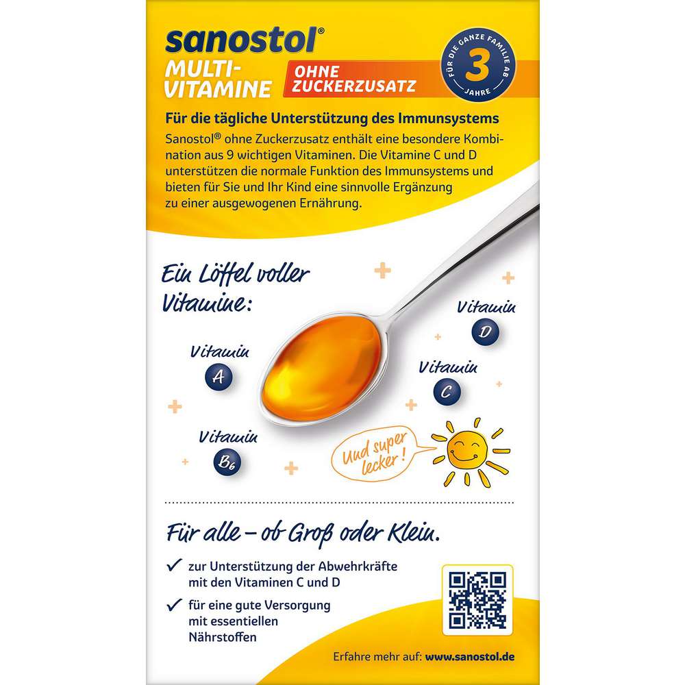 Produktabbildung Sanostol Multi-Vitamine ohne Zuckerzusatz, Orangengeschmack
