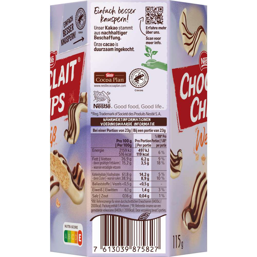Produktabbildung Nestle Choclait Chips, White