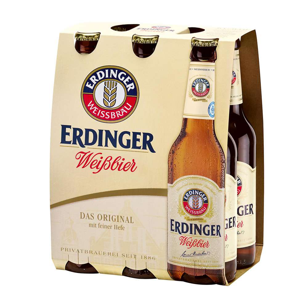 Produktabbildung Erdinger Weißbier 5,3%, 6 x 0,33l (6x 0,330 Liter)