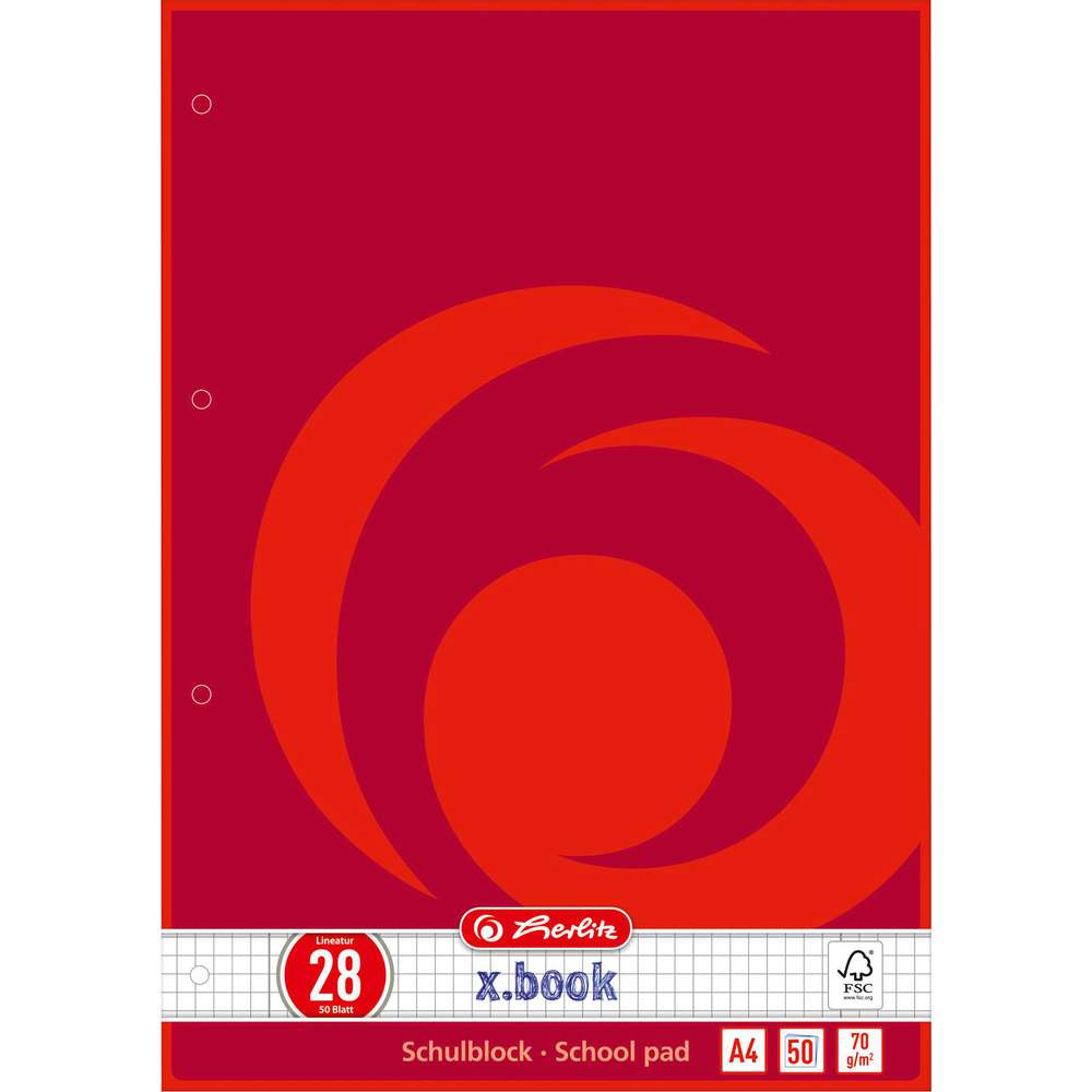 Produktabbildung Herlitz Schulblock A4, Lin 28, 50 Blatt