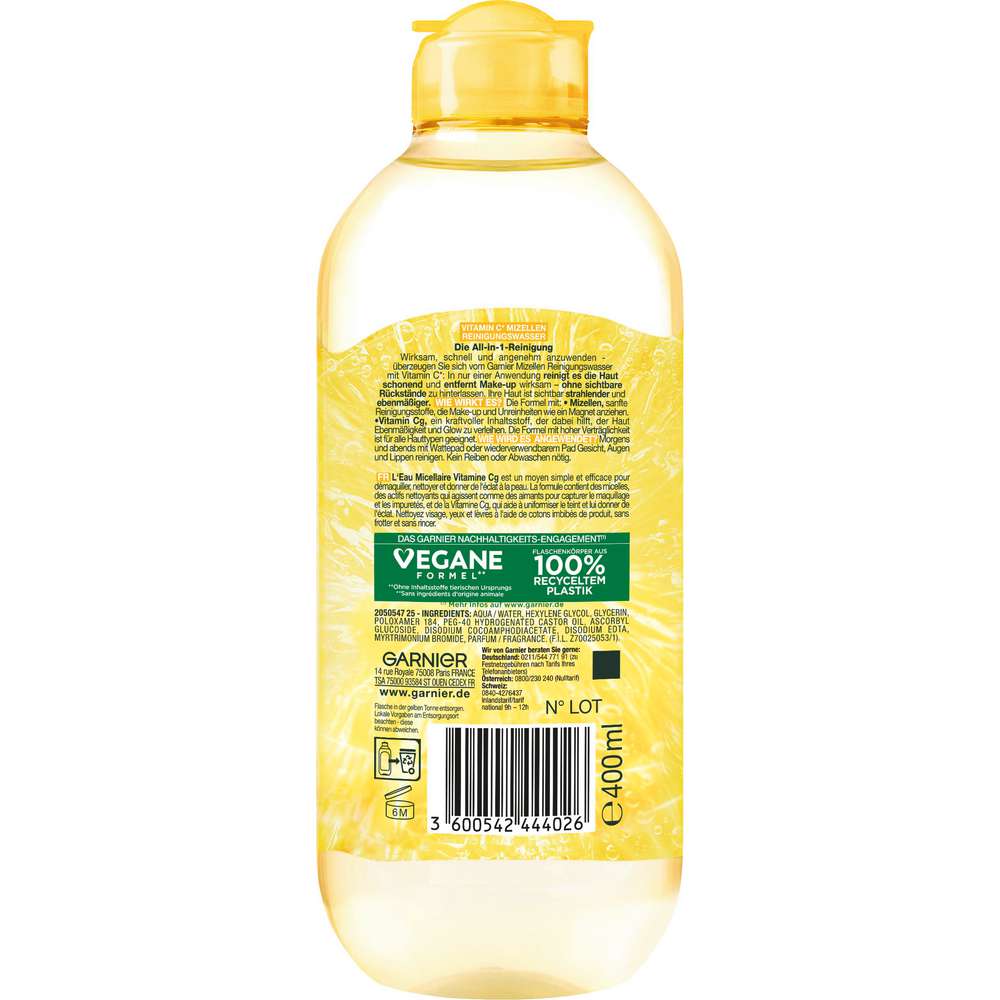 Produktabbildung Garnier Mizellen Reinigungswasser All-in-1 mit Vitamin C, müde, unebenmässige Haut