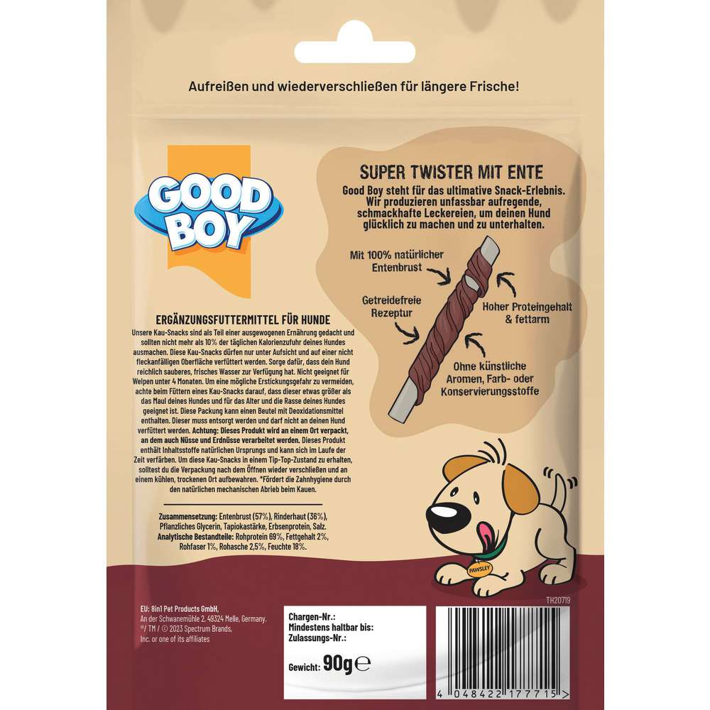 Produktabbildung Good Boy Hunde-Snack Twister, Ente