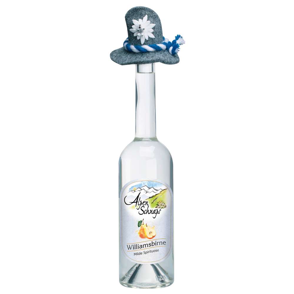 Produktabbildung Alpenschnaps Obstbrand Williamsbirne Milde Spirituose, 35 %