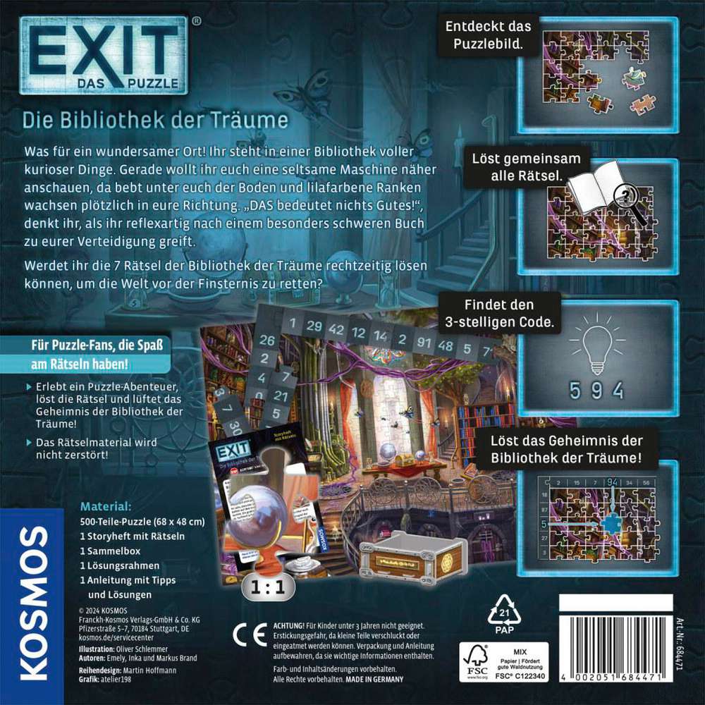 Produktabbildung Kosmos EXIT -  Puzzle Die Bibliothek der Träume